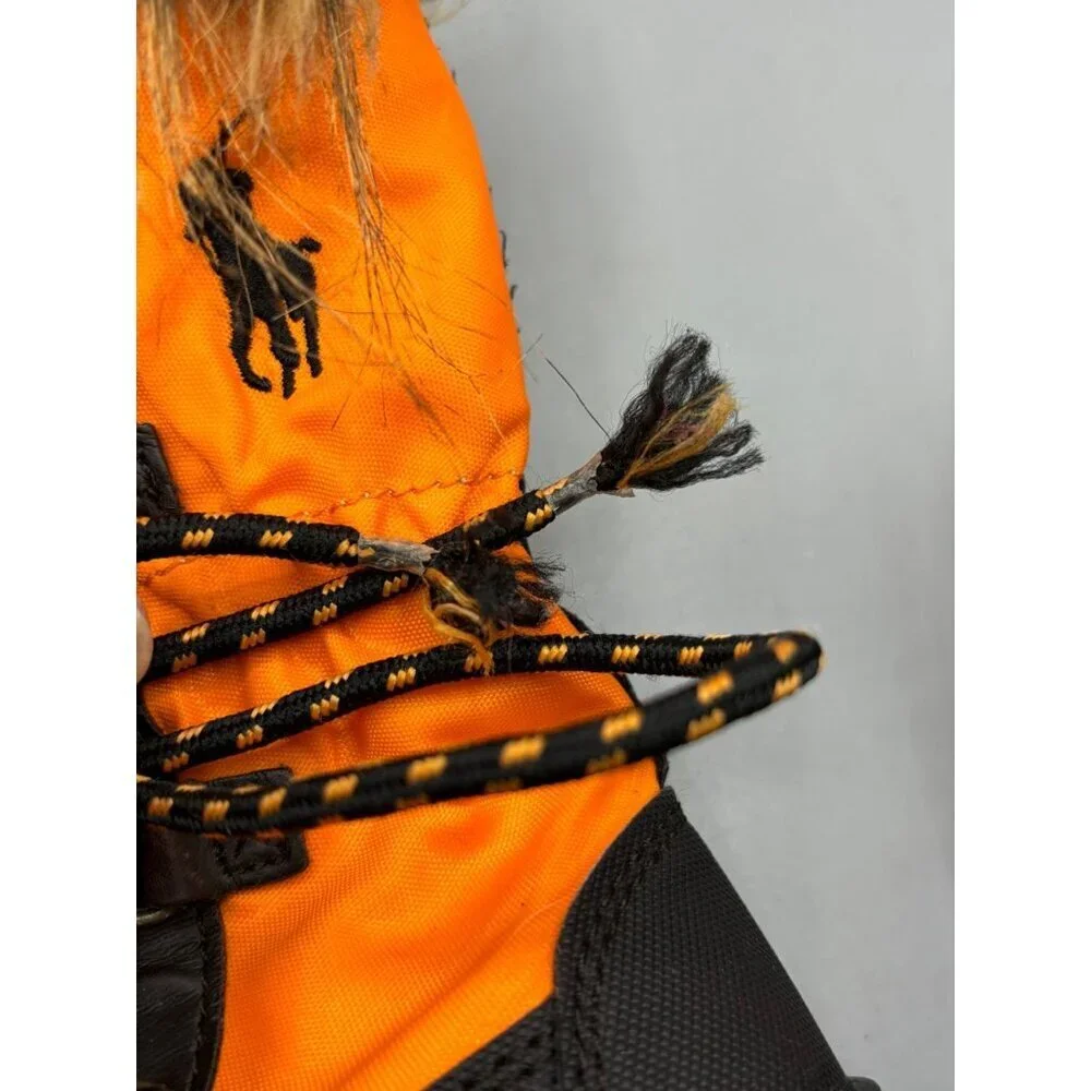 Ralph Lauren Polo Orange Black‎ Faux Fur Trim Winter Boots Toddler Size 4